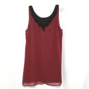 Small Forever 21 Burgandy & Black Sleeveless Flowy Dress